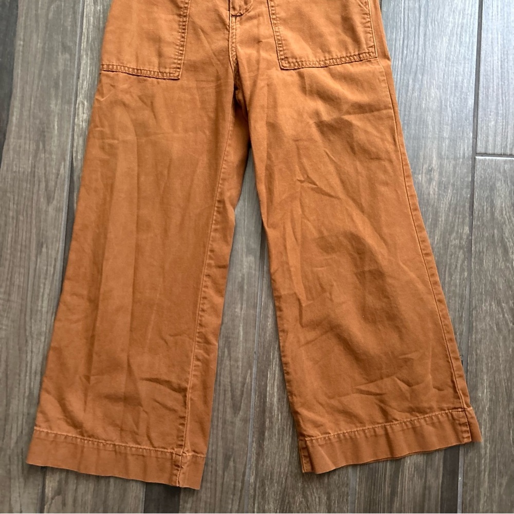 The GREAT. The General Wide Leg Cropped Pants in Cooper Sz 26 - Picture 3 of 9